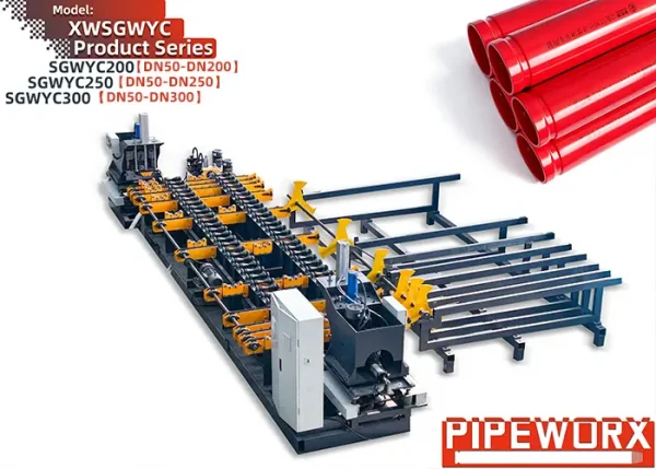 Double-Station 2-Head Automatic Pipe Grooving Machine | 2″-12″ Servo-Controlled Roll Grooving Equipment for Fire Sprinkler Pipe Fabrication
