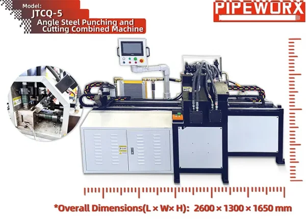 Angle Steel Punching & Cutting Machine for Fire Pipe Hanger Bracket and HVAC Flange Fabrication | 30-50mm Angle Iron Processing