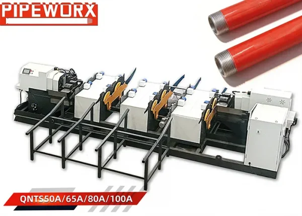 Automatic Double-Head Pipe Threading System | 1/2″-4″ Steel Pipe Threading Equipment for Fire Sprinkler & MEP Prefabrication