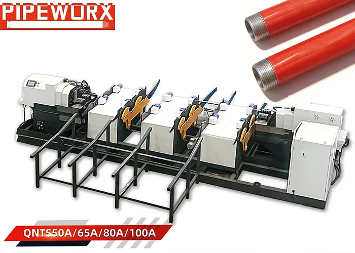 Automatic Double-Head Pipe Threading System | 1/2″-4″ Steel Pipe Threading Equipment for Fire Sprinkler & MEP Prefabrication