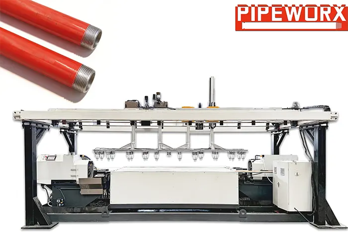 Automatic Double-Head Pipe Threading Machine with Transfer Gripper | 300mm Short Pipe & 6m Long Pipe Threading Equipment