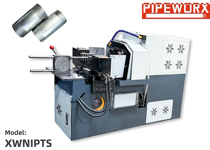 Short Pipe Intelligent Threading Machine | Automatic Steel Pipe Threading Equipment for 70mm+ Short Pipes & Pipe Nipple Fabrication