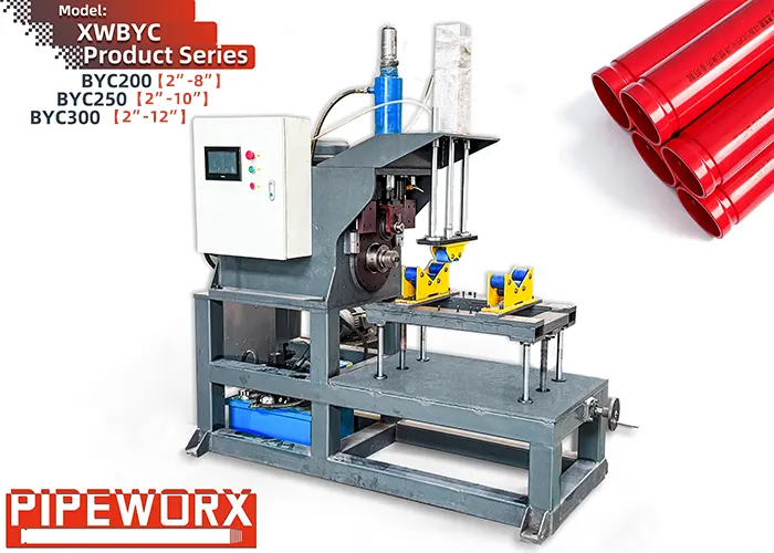 Semi-Automatic Hydraulic Pipe Grooving Machine | 2″-12″ Fire Sprinkler Steel Pipe Roll Grooving Equipment for Short Pipe Section Production