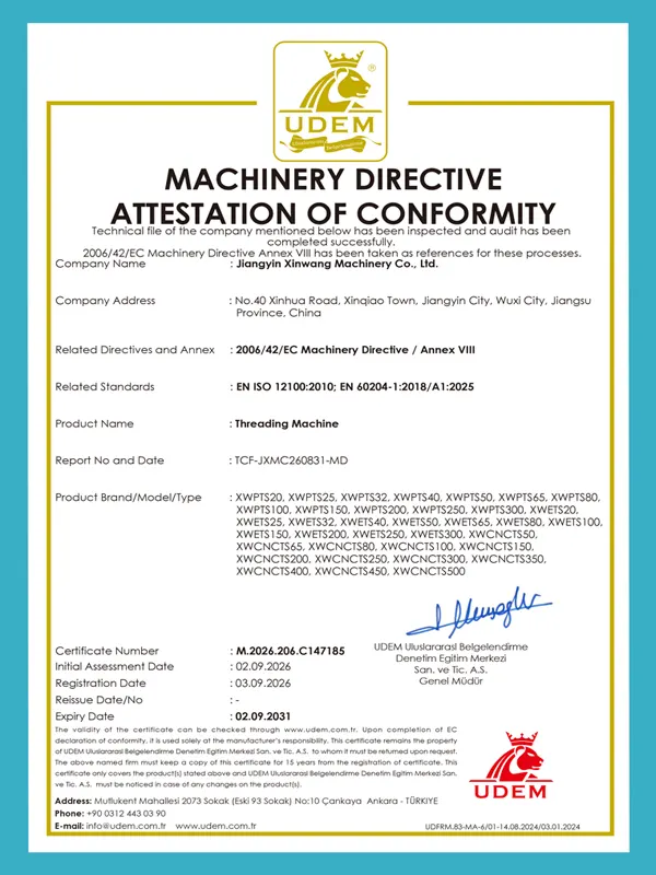 Machinery directive attestation of conformity Machinery directive attestation of conformity